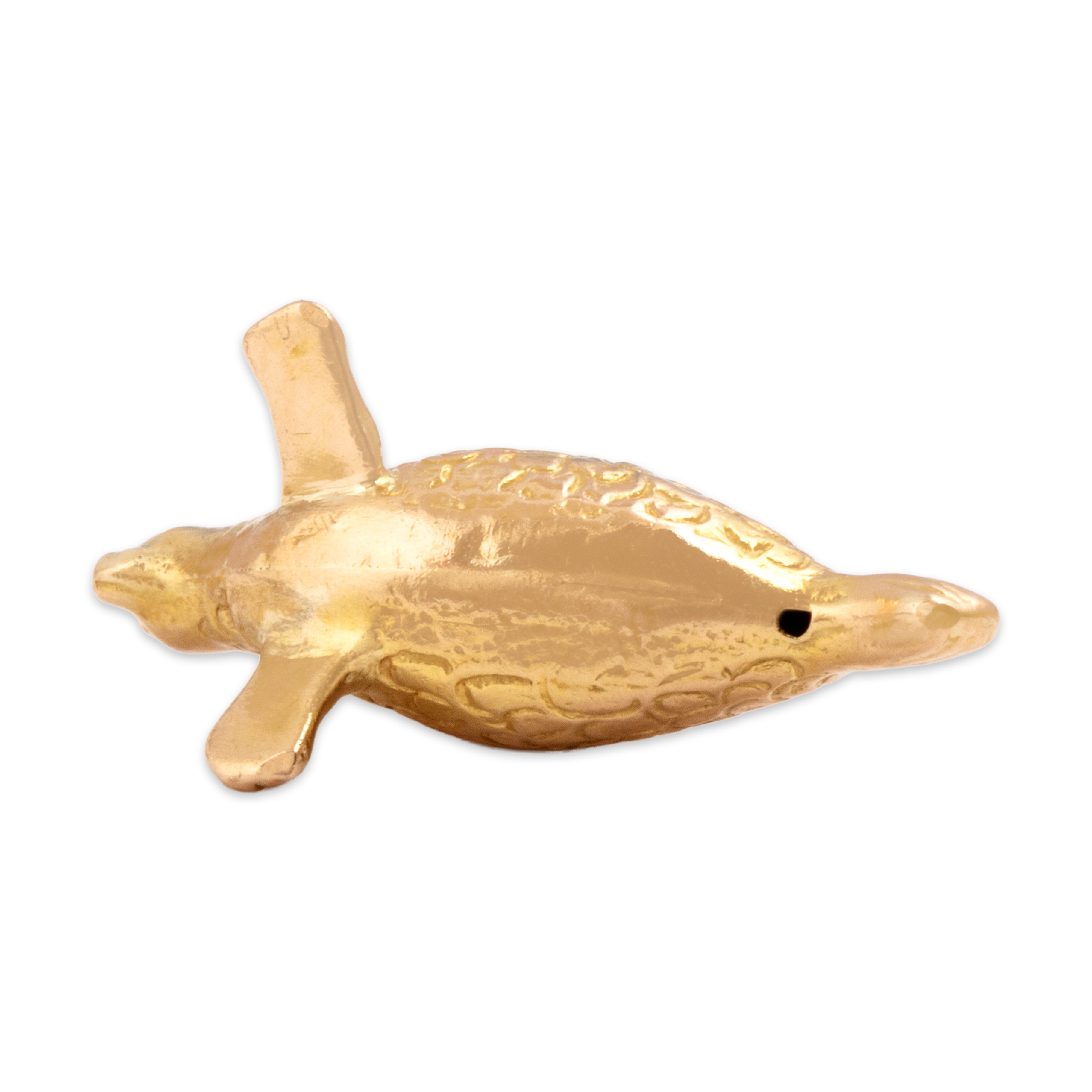 Vintage Portuguese 19k Rosy Yellow Gold Adorable Textured Puffy Seal Charm / Pendant - detail view #4