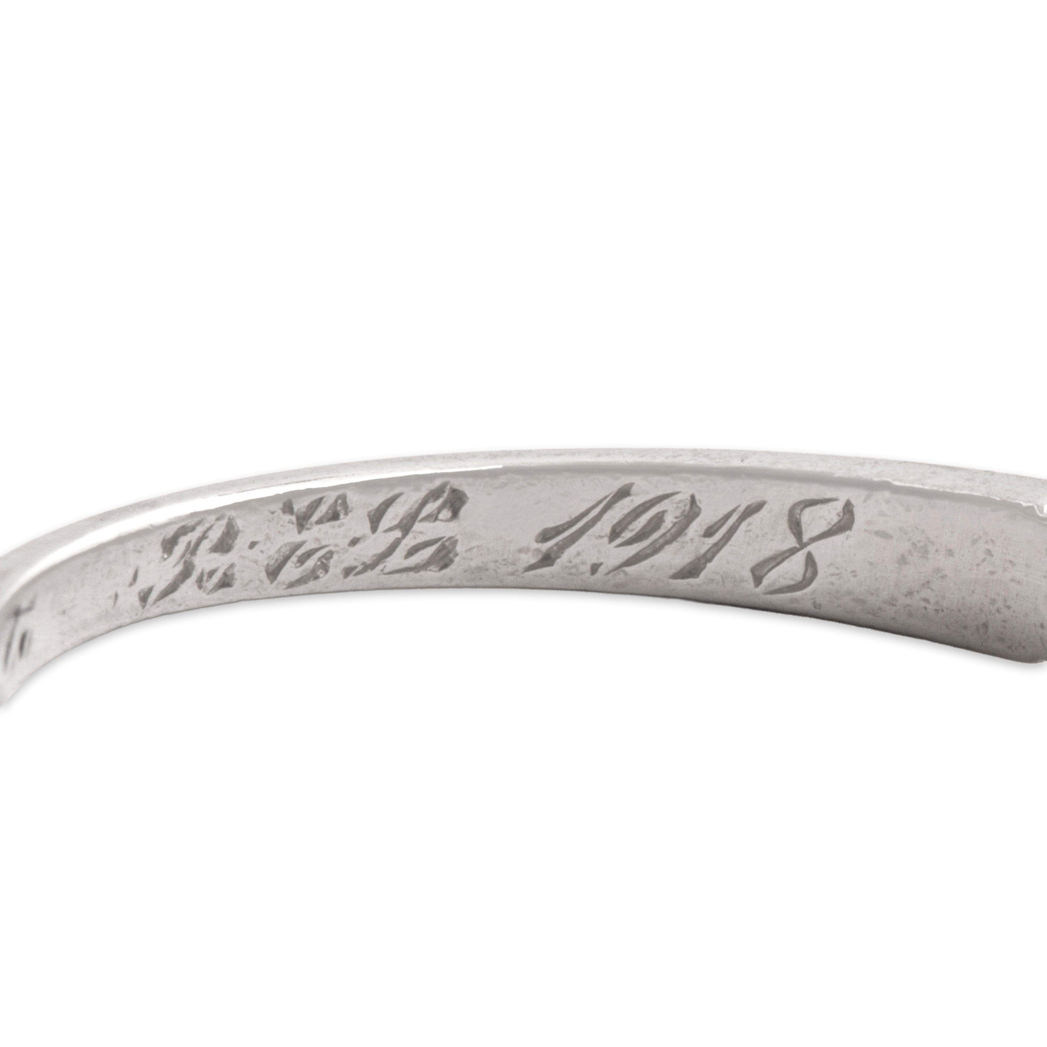 Antique Platinum Diamond Dazzling Accented Line Band Ring - Hallmark view