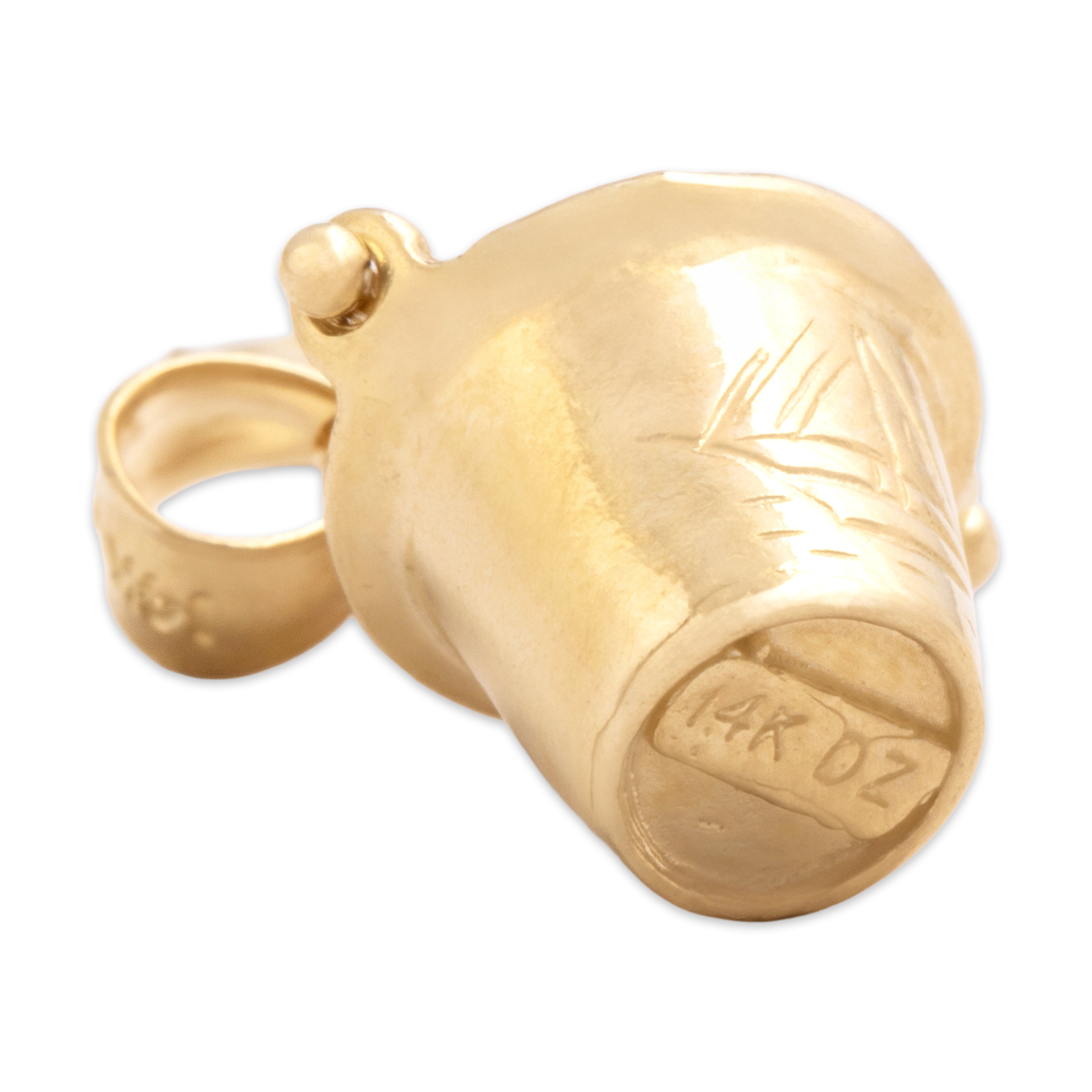 Vintage 14k Yellow Gold Playful Beach Bucket And Pail Charm / Pendant - Hallmark view