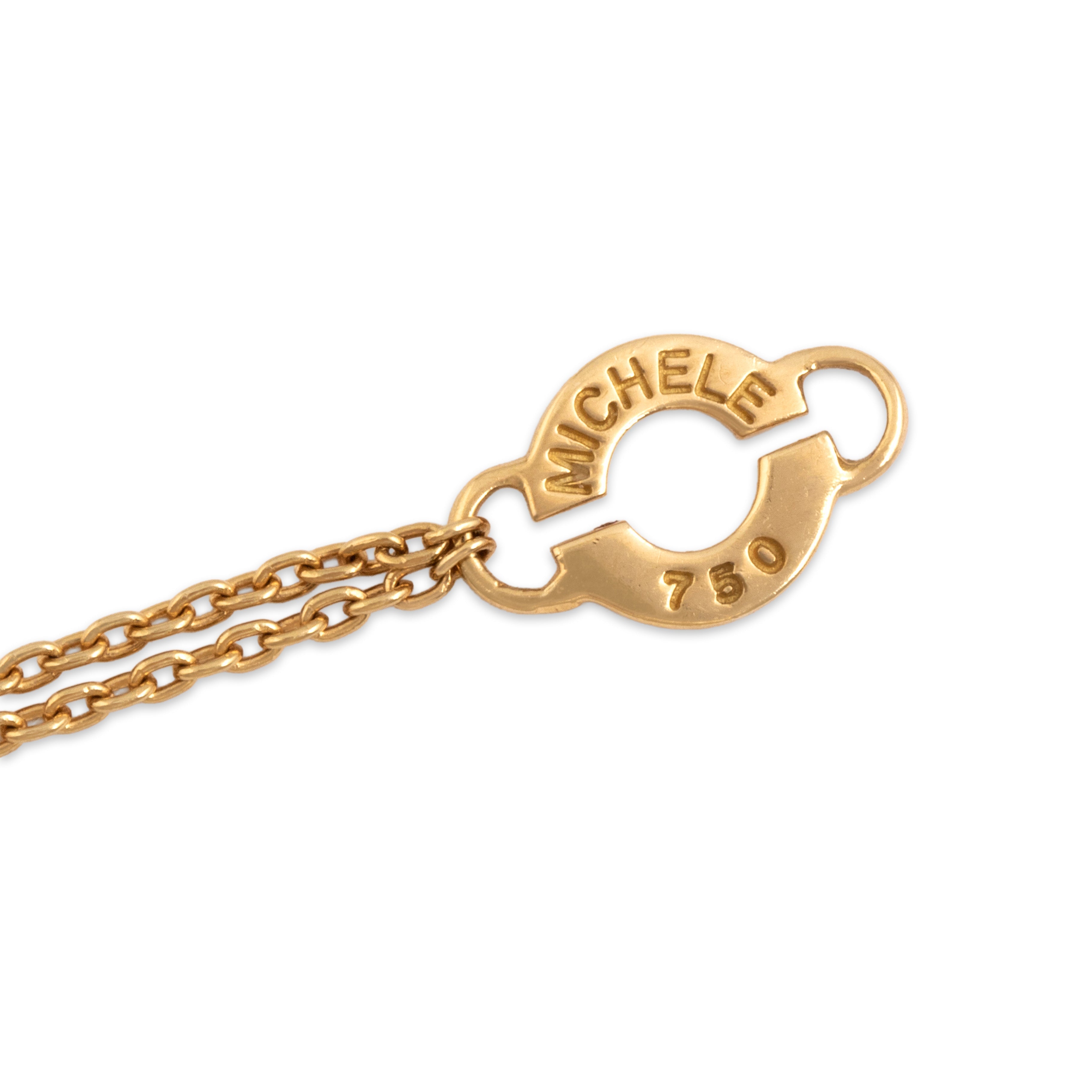 Estate 18k Yellow Gold Diamond Wonderful Open Oval Bracelet - Hallmark view