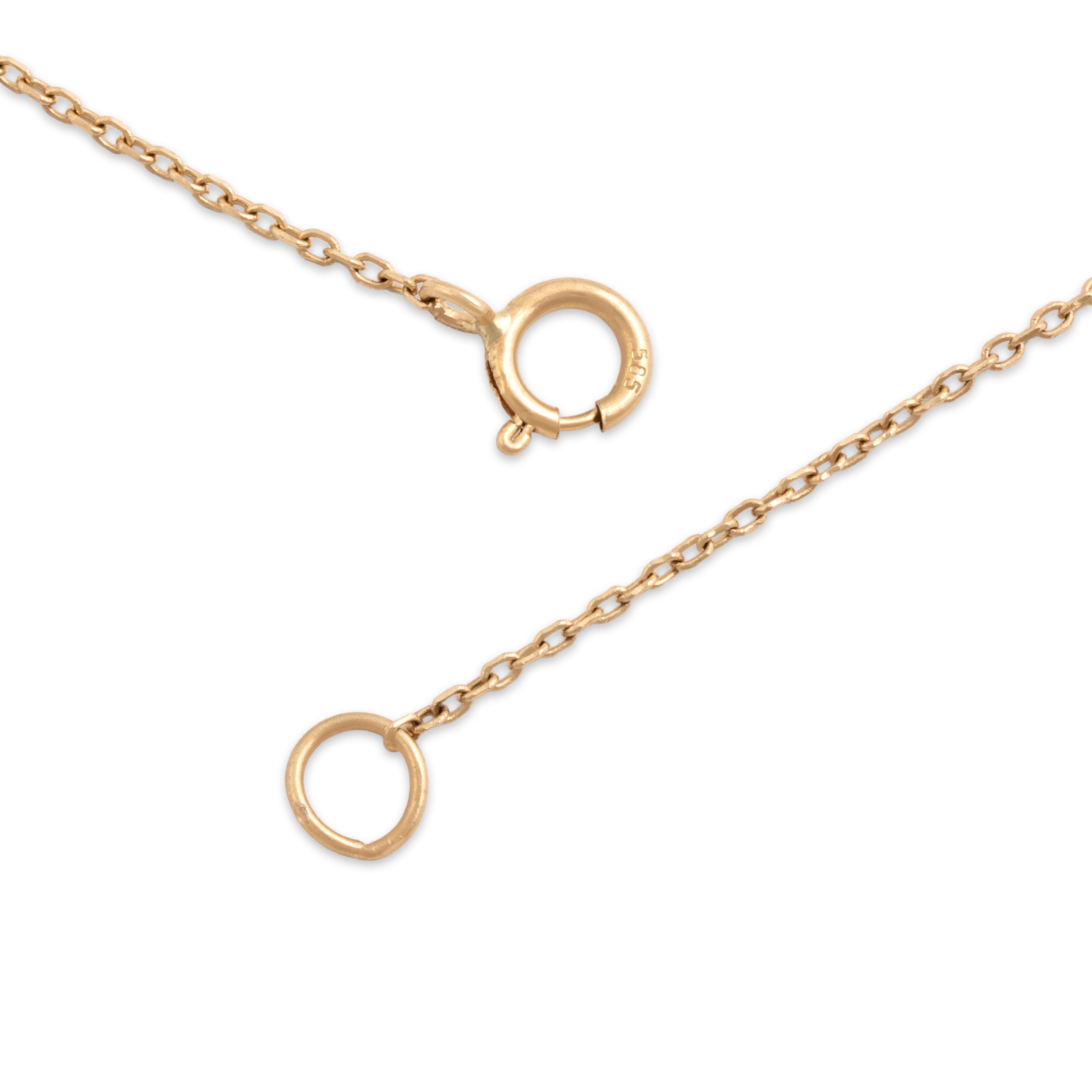 Antique 14k & 18k Yellow Gold Old Mine Cut Diamond Sparkling Flying Arrow Necklace - clasp view