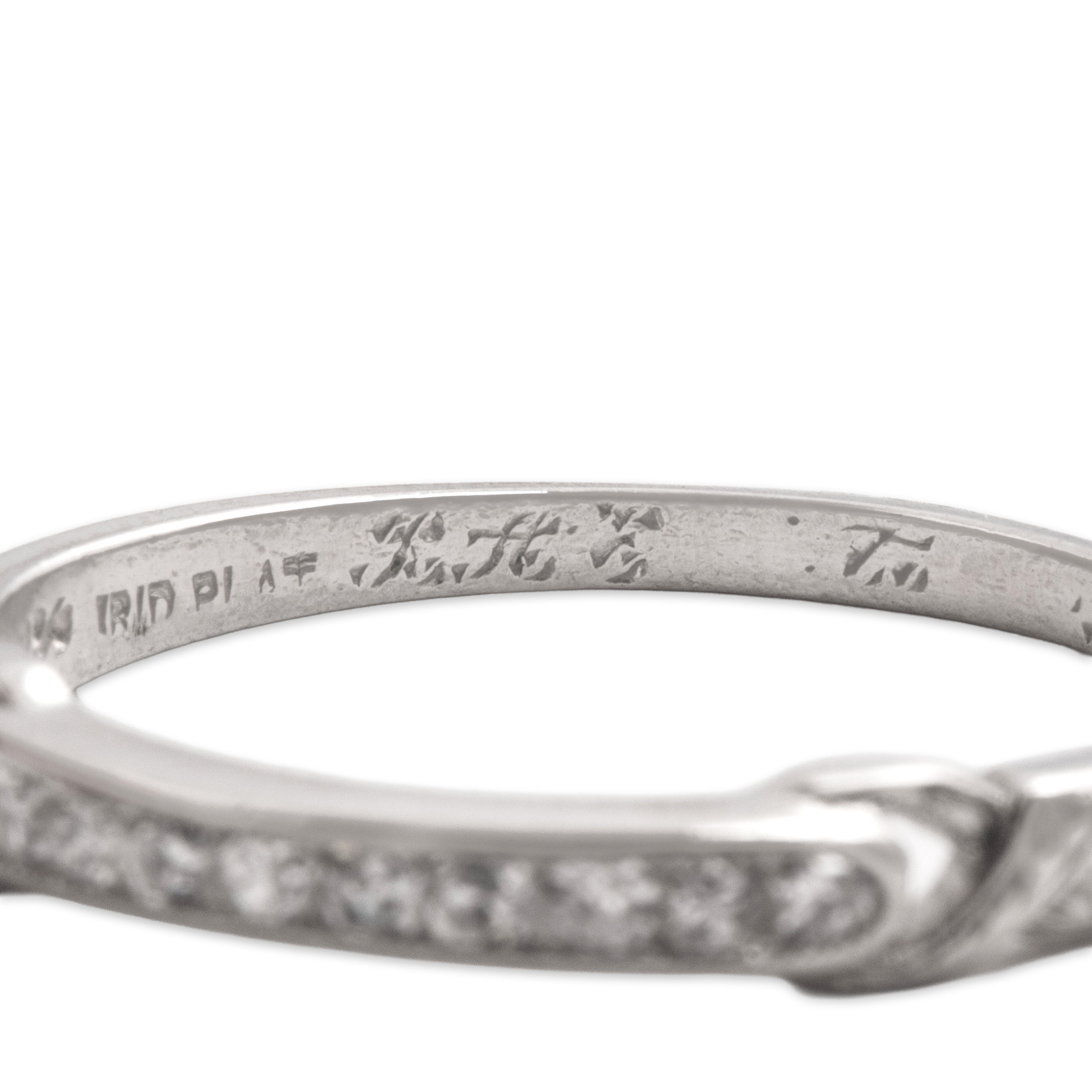 Antique Platinum Diamond Dazzling Accented Line Band Ring - Hallmark view