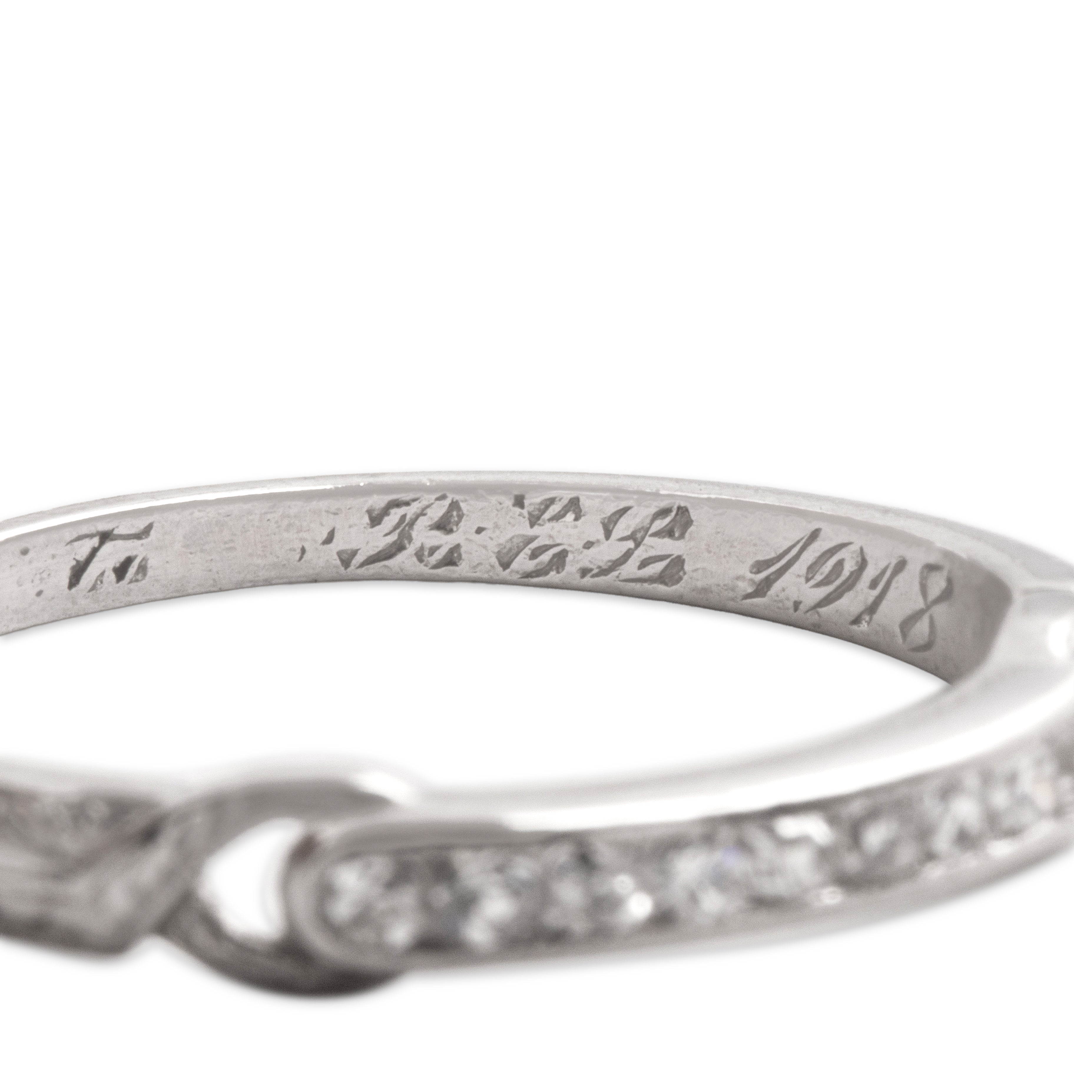 Antique Platinum Diamond Dazzling Accented Line Band Ring - Hallmark view