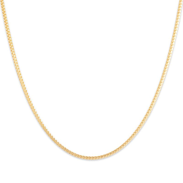 Vintage Italian 14k Yellow Gold Gleaming Chevron Box Chain Necklace 18