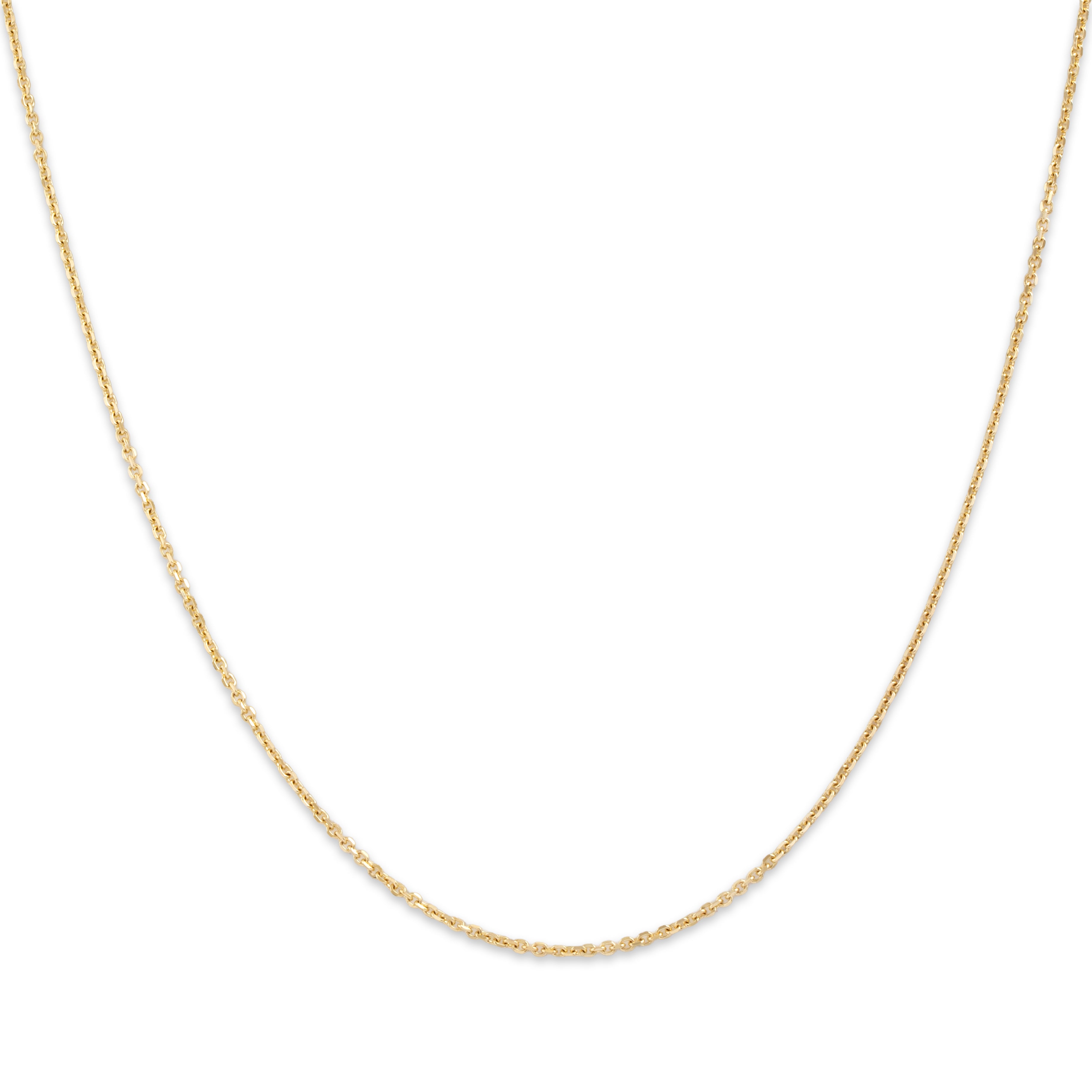 Estate 14k Yellow Gold Adjustable Cable 1mm Chain 16-18