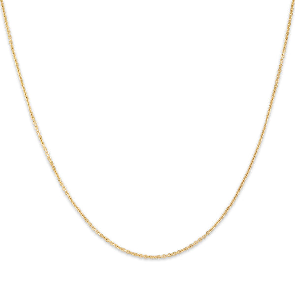 Estate 14k Yellow Gold Adjustable Cable 1mm Chain 16-18