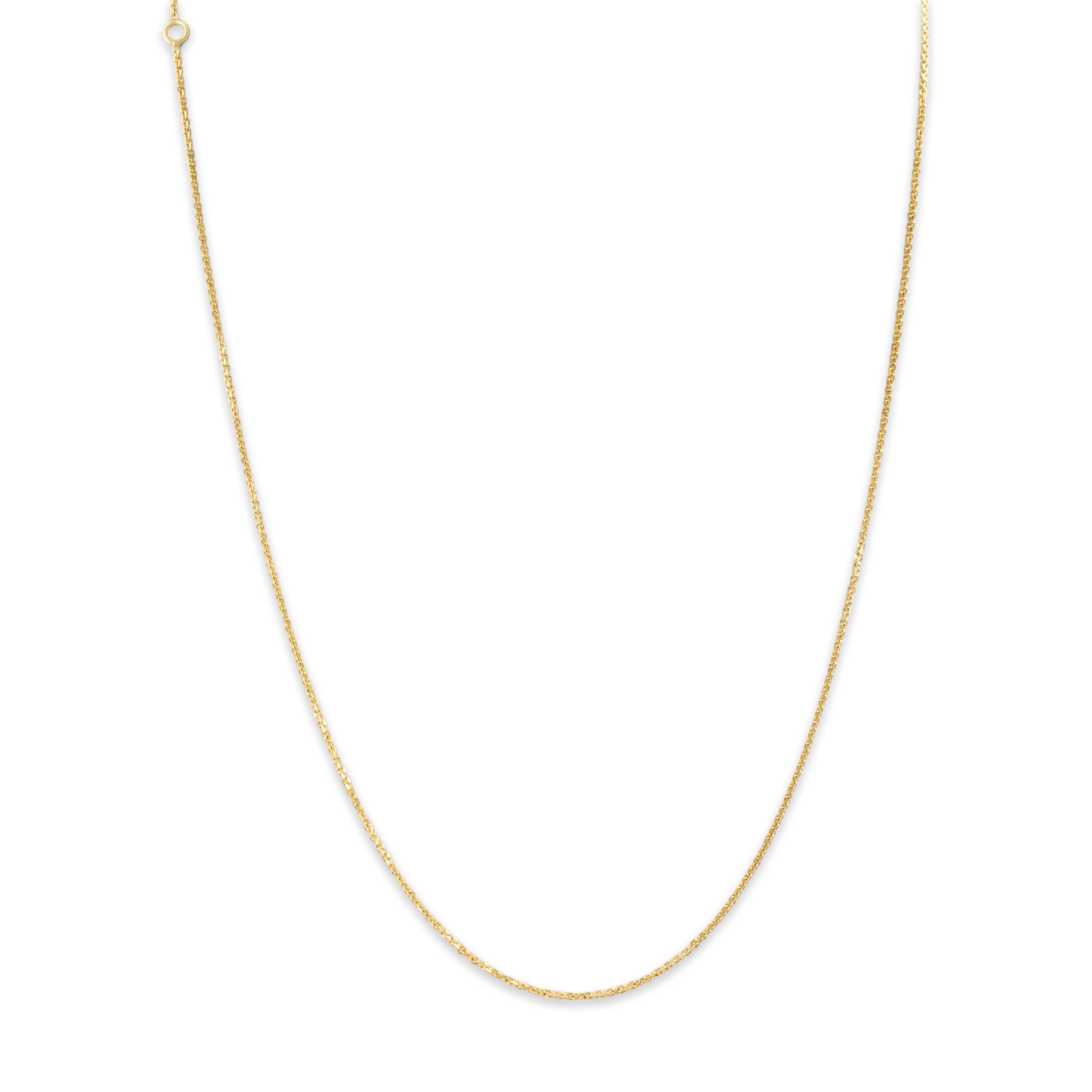 Estate 14k Yellow Gold Adjustable Cable 1mm Chain 16-18