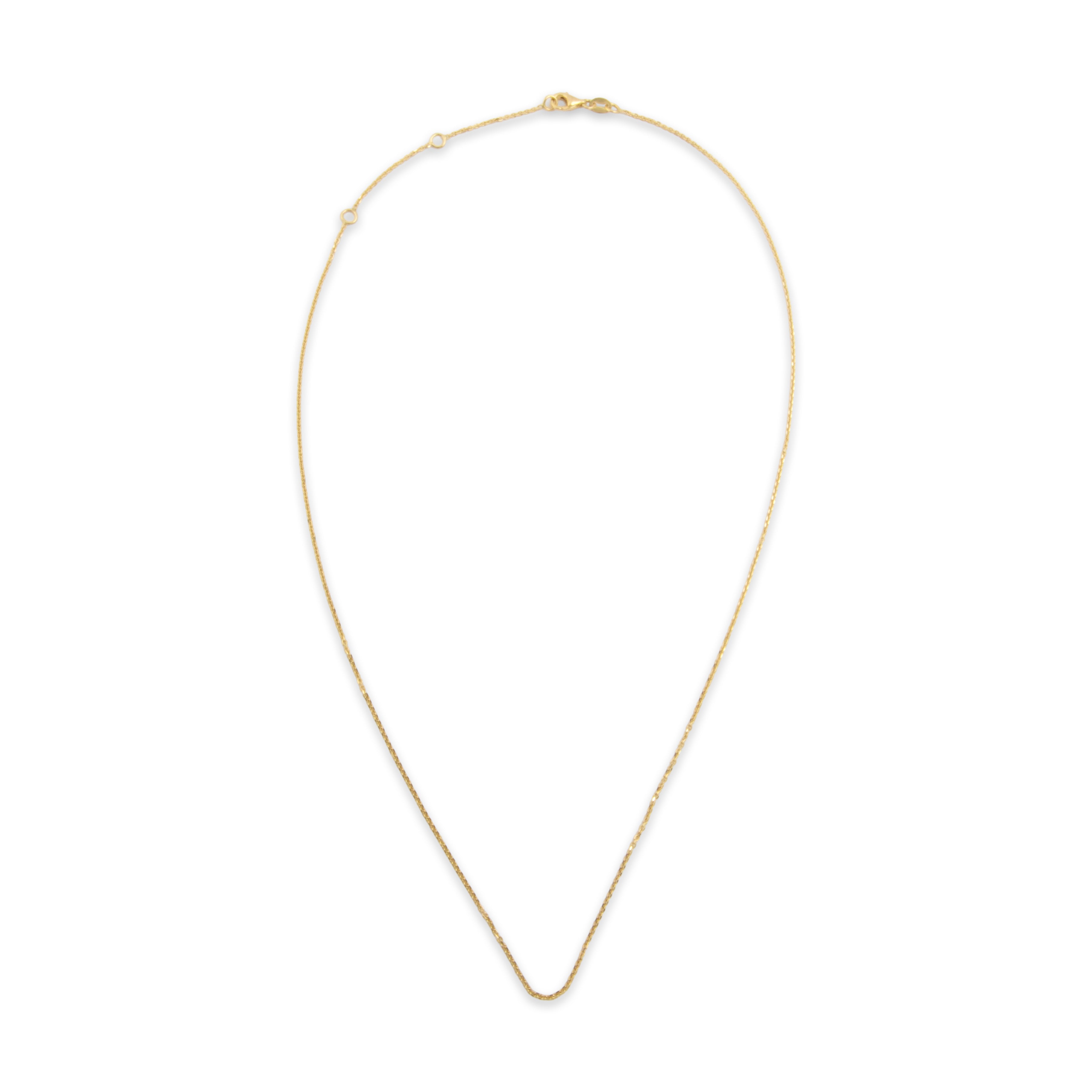 Estate 14k Yellow Gold Adjustable Cable 1mm Chain 16-18