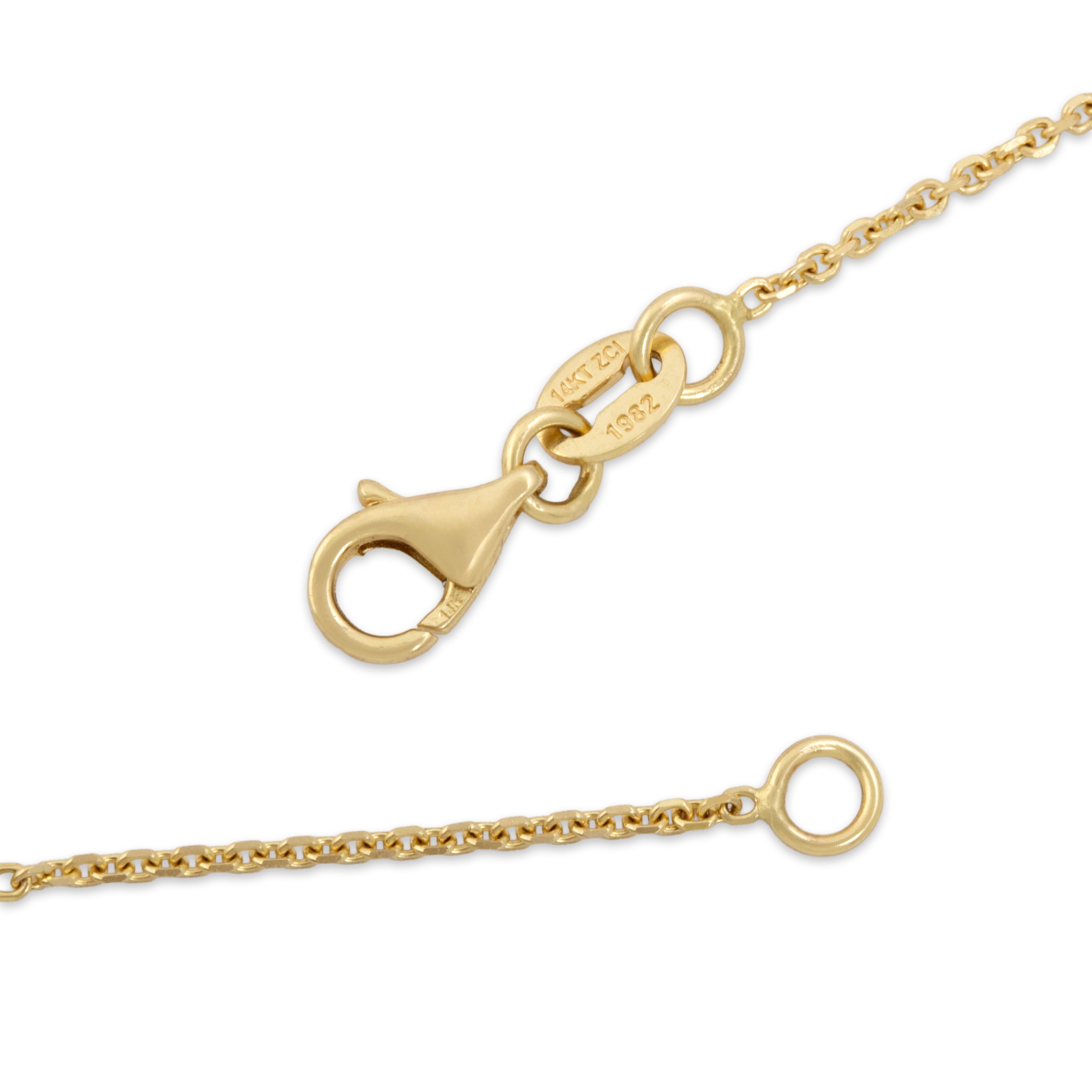 Estate 14k Yellow Gold Adjustable Cable 1mm Chain 16-18