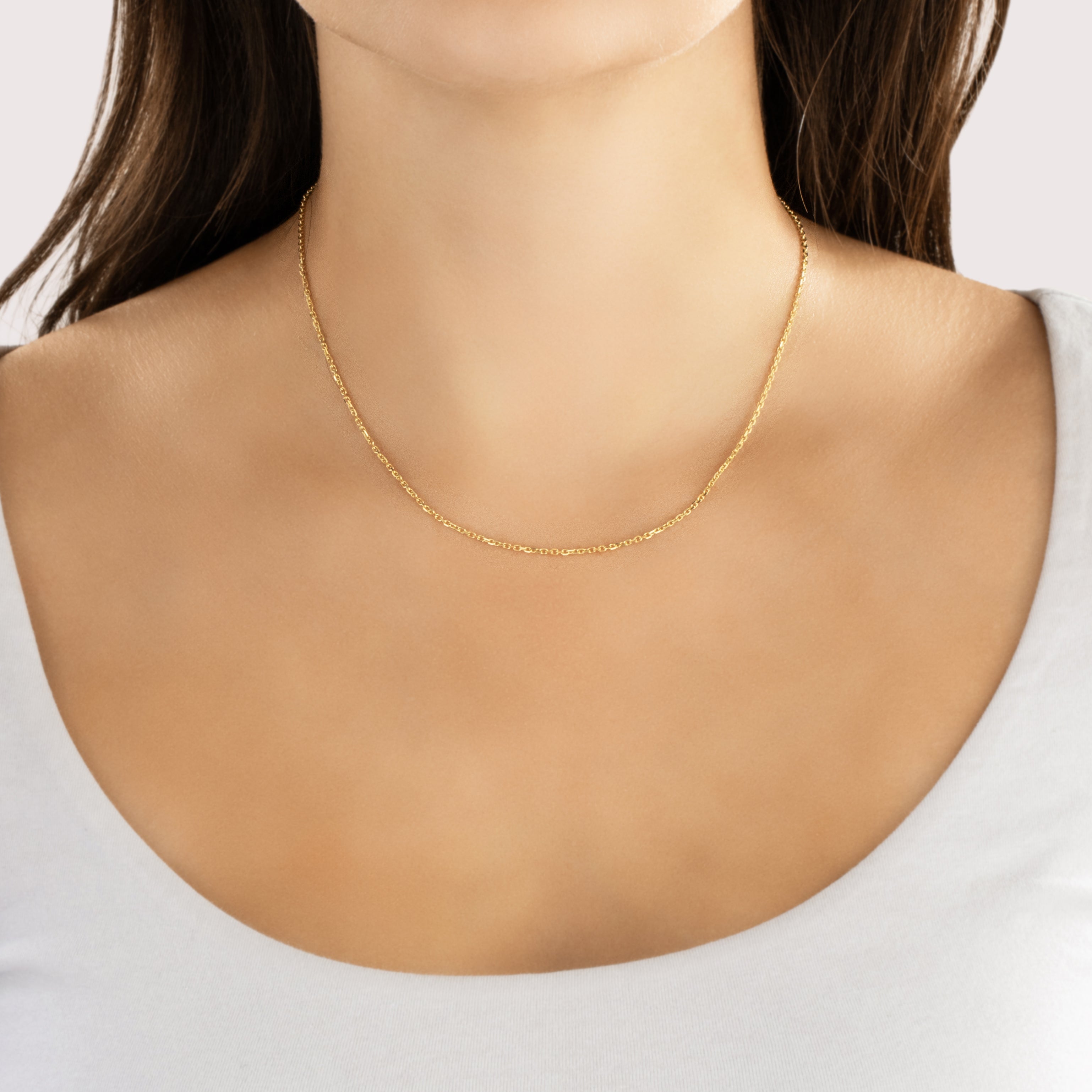 Estate 14k Yellow Gold Cable 1.5mm Chain 16