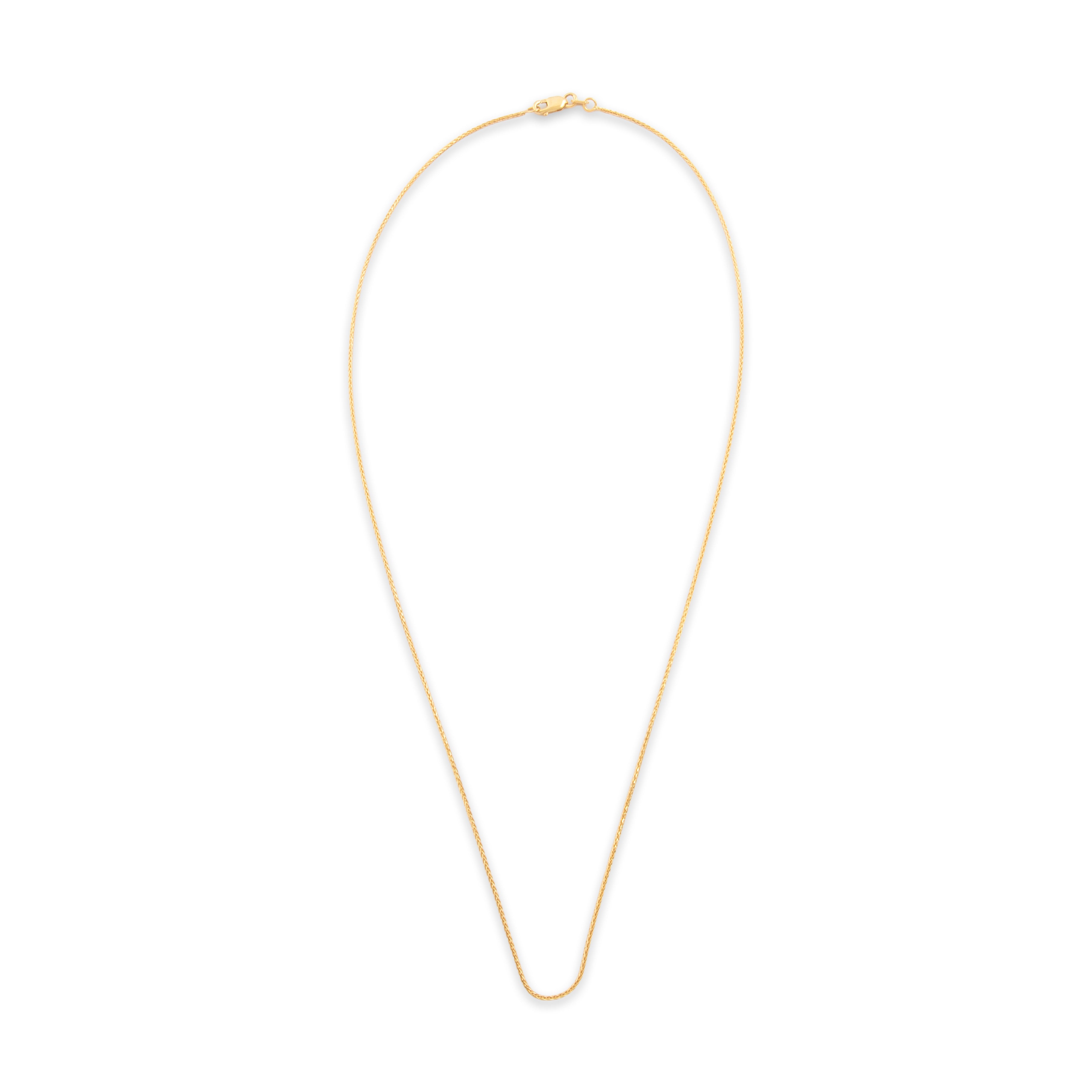 Estate 14k Yellow Gold 1mm Wheat Chain 18