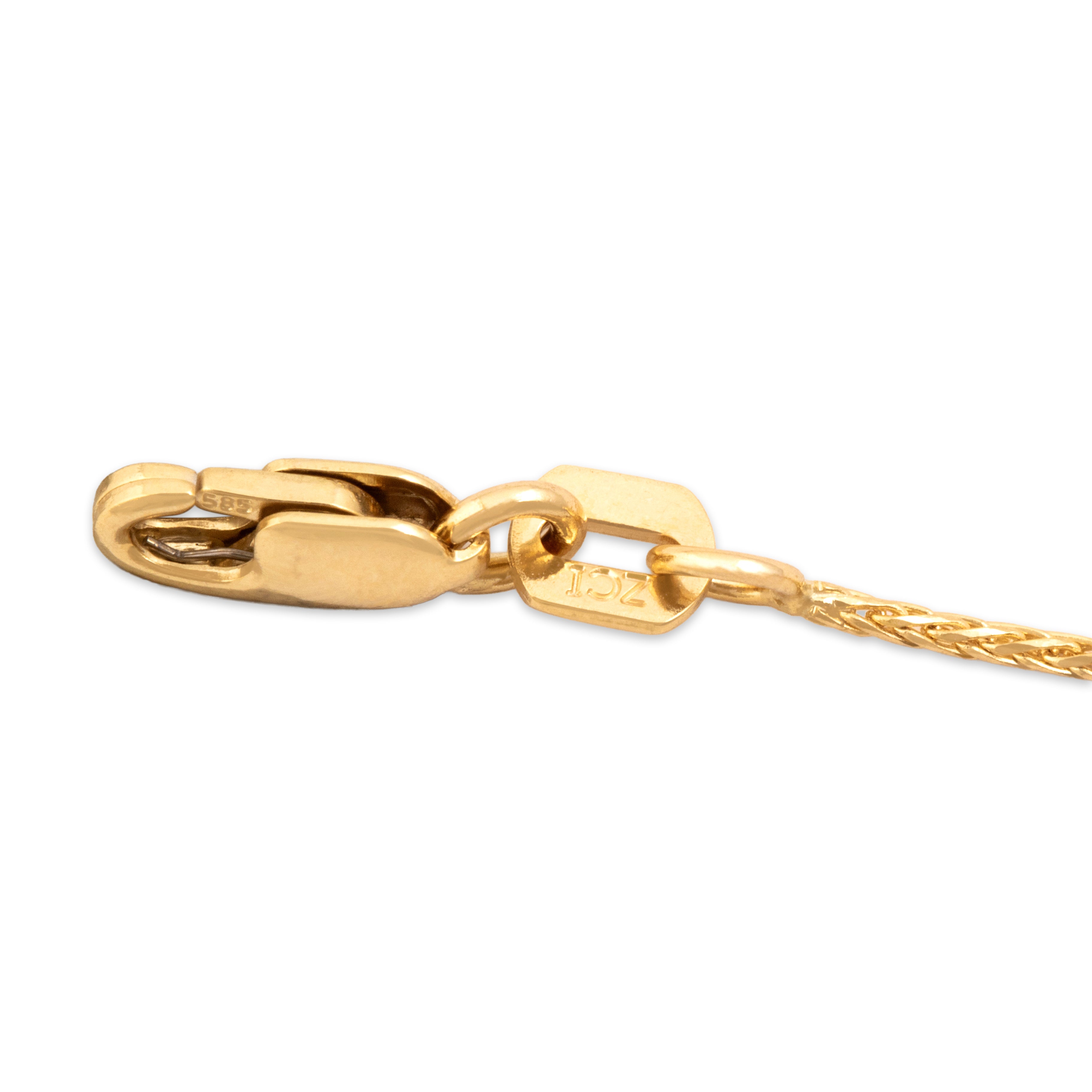 Estate 14k Yellow Gold 1mm Wheat Chain 18