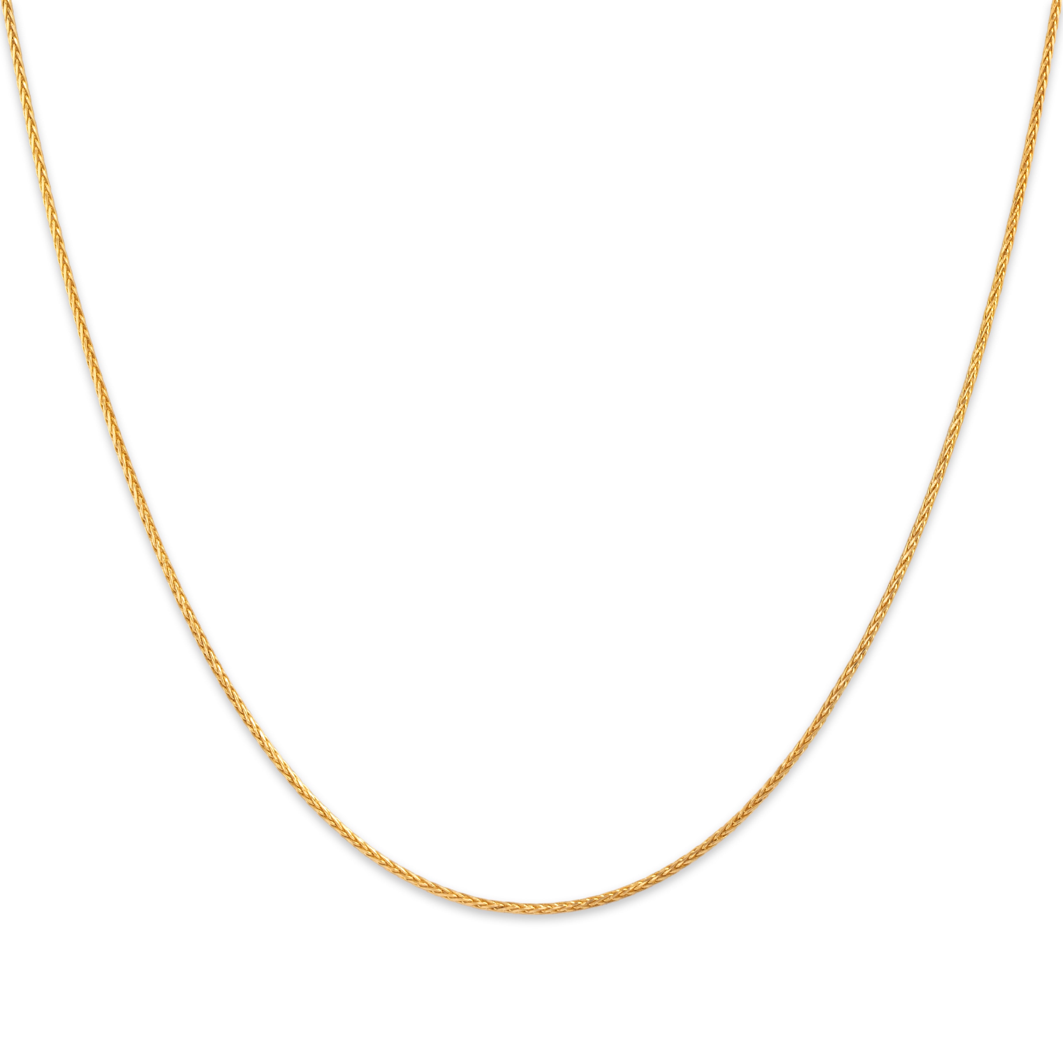 14k Yellow Gold 1mm Wheat Chain 16