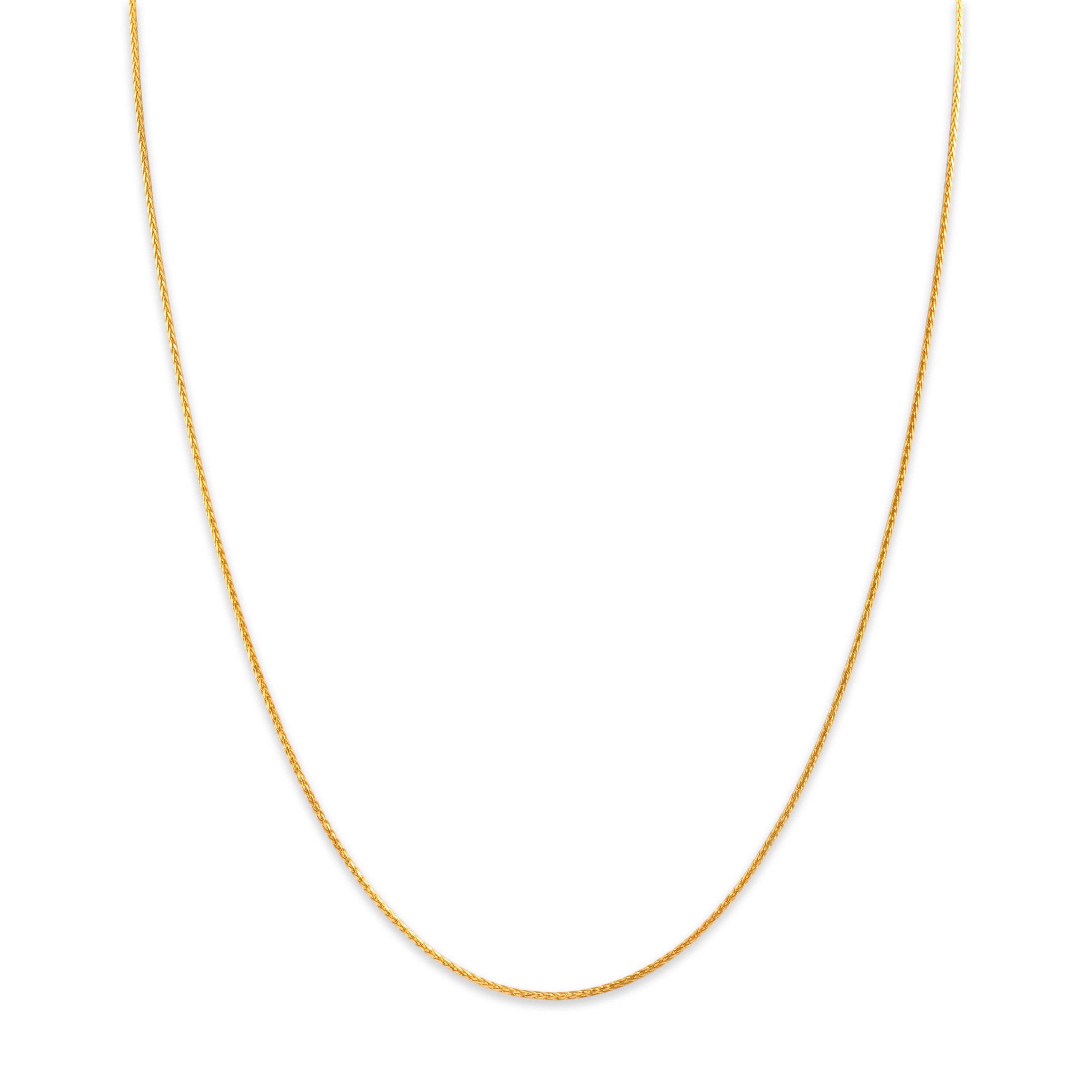 14k Yellow Gold 1mm Wheat Chain 16