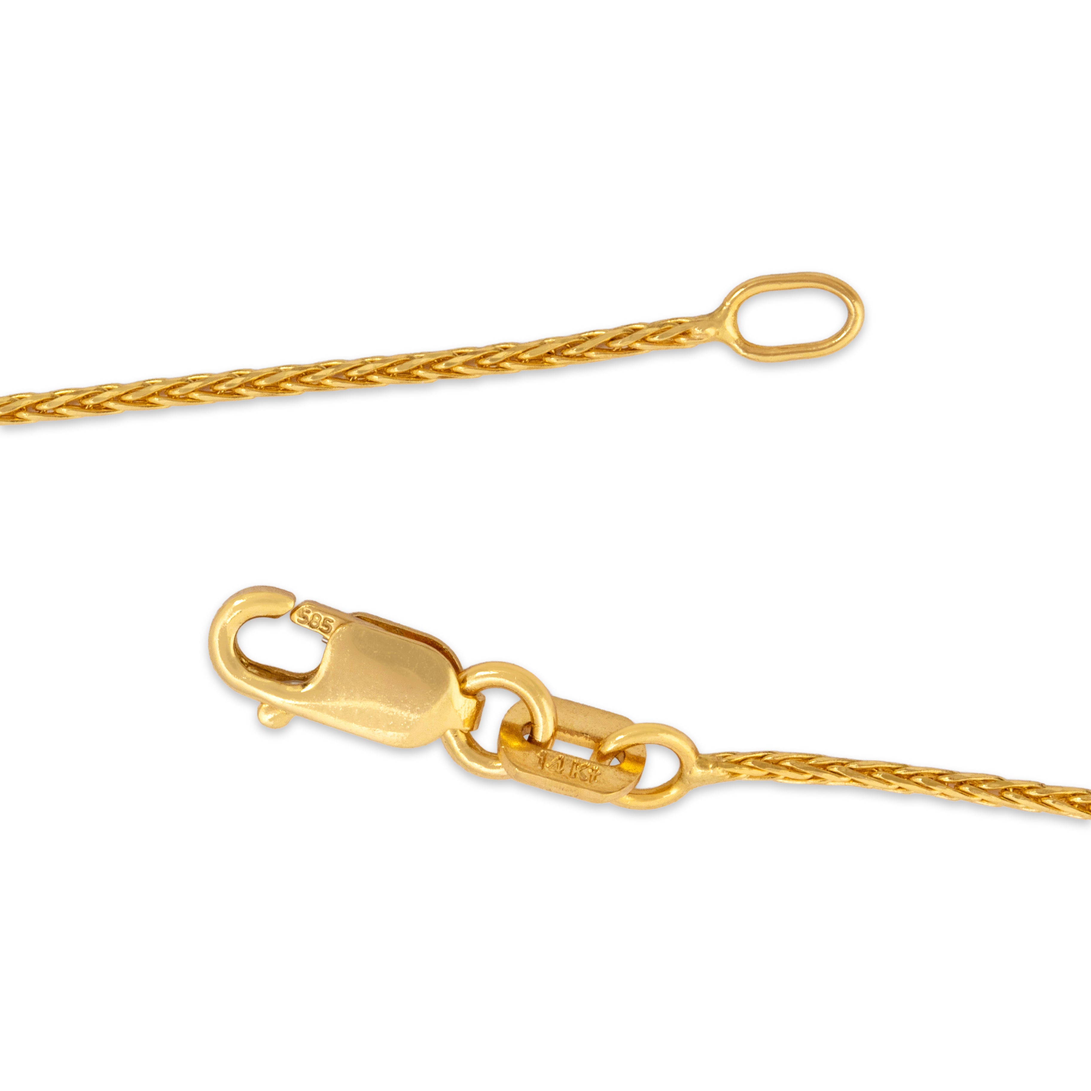 14k Yellow Gold 1mm Wheat Chain 16