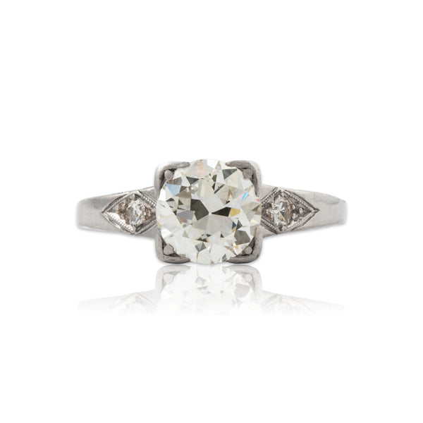 Antique Art Deco Platinum 1.028cttw Old European Diamond Engagement Ring 4.50