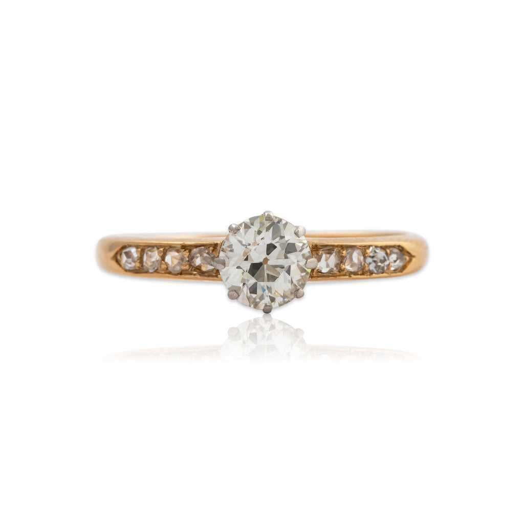 Antique 14k Yellow Gold .834cttw Diamond Timeless Engagement Ring 8.00