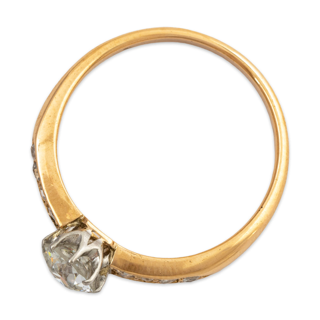Antique 14k Yellow Gold .834cttw Diamond Timeless Engagement Ring 8.00