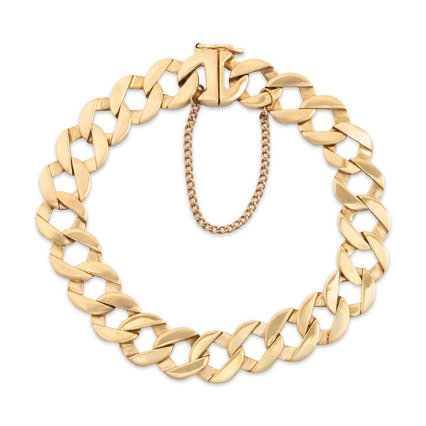Vintage Gucci 14k Yellow Gold Circular Curb Link Bracelet 7.25
