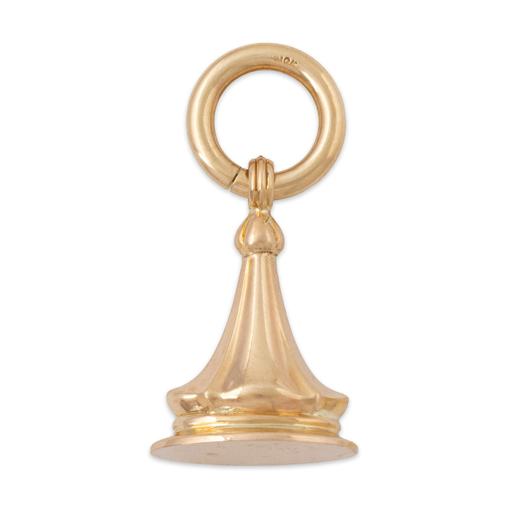 Antique Large Edwardian 10k Yellow Gold Sophisticated Watch Fob Pendant