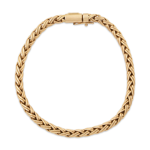 Vintage Tiffany & Co. 14k Yellow Gold Braided Rope Bracelet 6.75