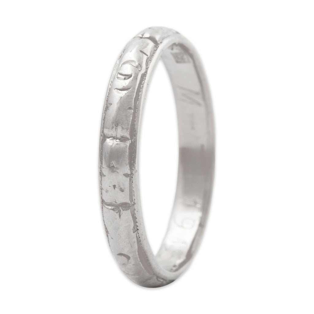 Antique Platinum Blossom Band Ring 5.50