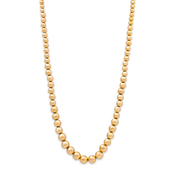 Vintage 14k Yellow Gold Dramatic Graduated Beads Necklace 23