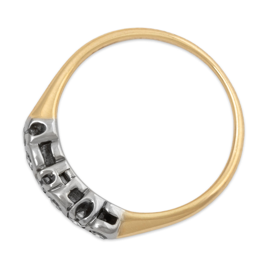 Antique 14k Yellow Gold .234cttw Single Cut Diamond Elegant Loops Band Ring 6.25