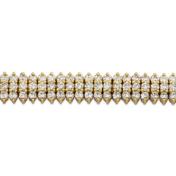 Vintage Jose Hess Heavy 18k Yellow Gold 10.764cttw Diamond Line Bracelet 6.5