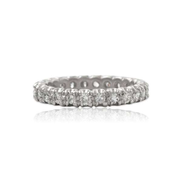 Vintage Platinum .975cttw Diamond Infinite Dazzle Eternity Band Ring 5.75