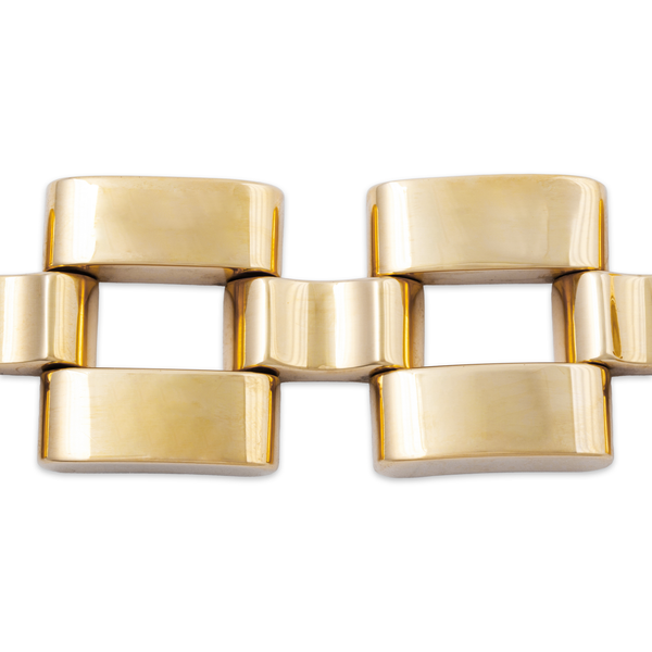 Vintage Oversized Tiffany & Co. 14k Yellow Gold Tank Link Bracelet 6.25