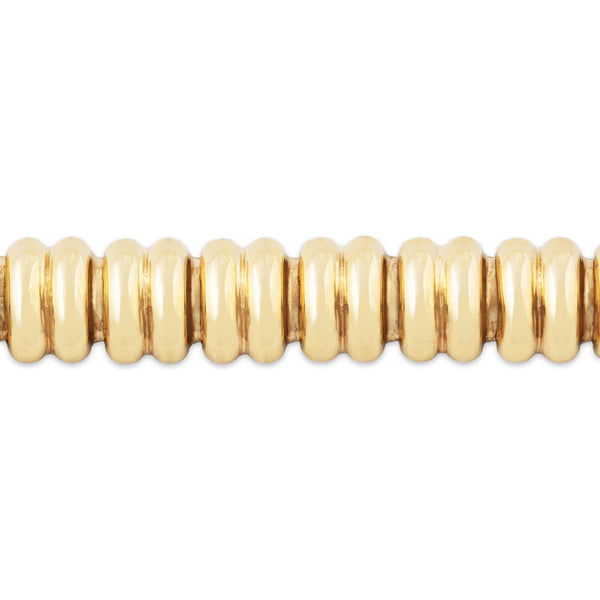 Vintage Italian 14k Yellow Gold Gleaming Oblong Link Bracelet 7