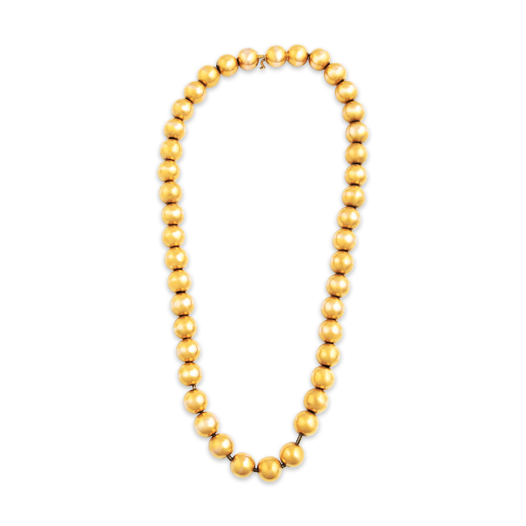 Antique 14k Yellow Gold Fabulous Bead Statement Necklace 15.75"