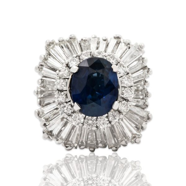 Vintage Platinum 2.16ct Sapphire Diamond Incredible Convertible Ring / Pendant