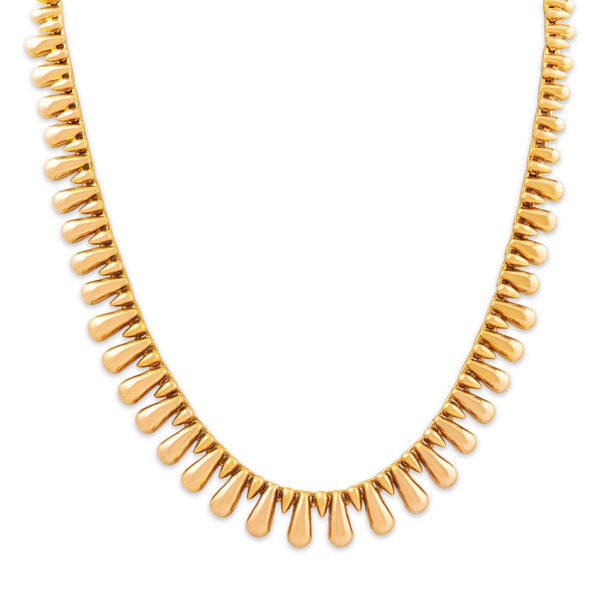 Vintage Portuguese 19k Yellow Gold Incredible Draping Teardrop Necklace 16