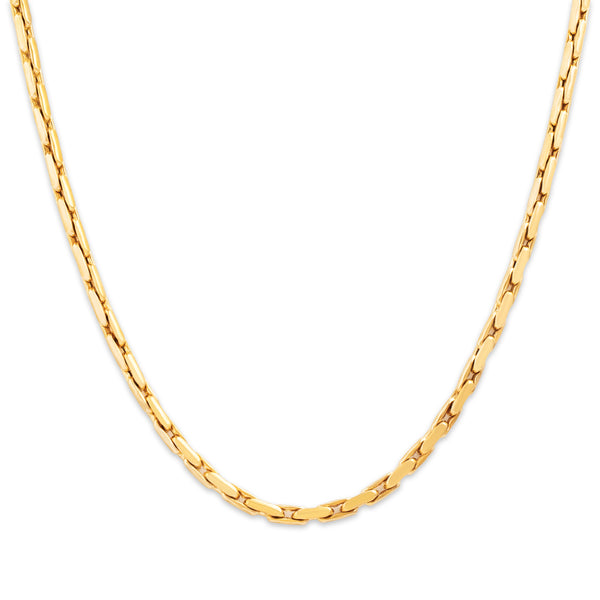 Vintage Italian 14k Yellow Gold Lovely Elongated Link Necklace 18