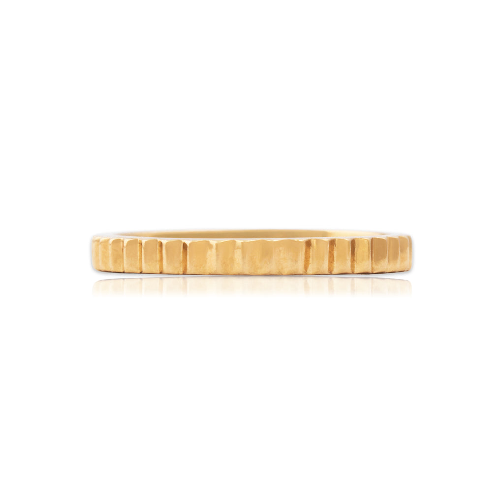 Estate 14k Yellow Gold Simple Ribbed Band Ring 5.00