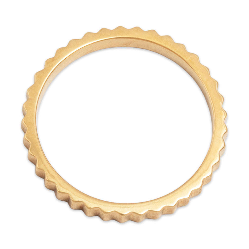 Estate 14k Yellow Gold Simple Ribbed Band Ring 5.00