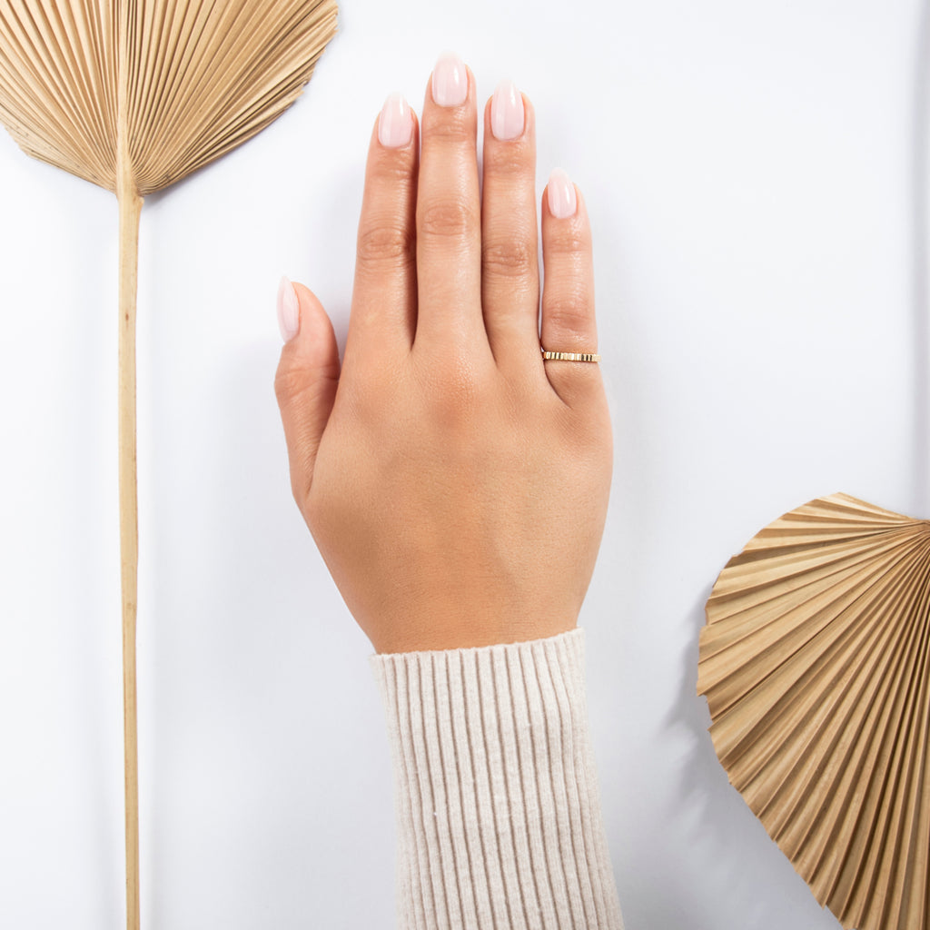 Estate 14k Yellow Gold Simple Ribbed Band Ring 5.00