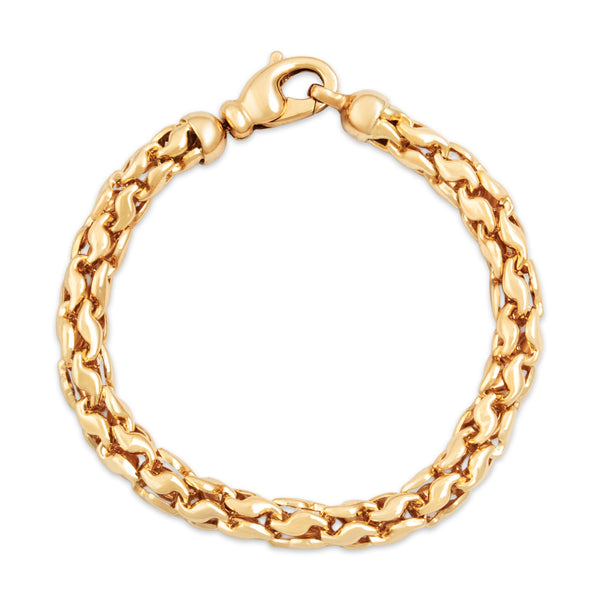 Vintage Italian 18k Yellow Gold Dimensional Link Bracelet 7
