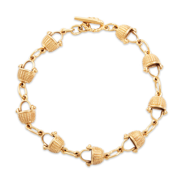 Vintage Glenaan 14k Yellow Gold Superb Nantucket Basket Bracelet 6.75