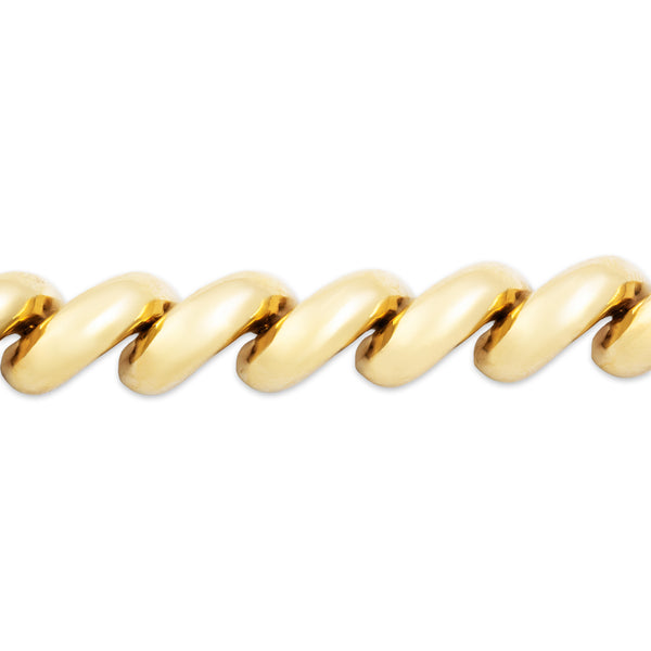 Vintage Italian Heavy 14k Yellow Gold Sleek San Marco Bracelet 6.75