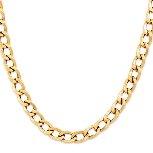 Vintage Italy 14k Yellow Gold Incredible Curb Link Necklace 18