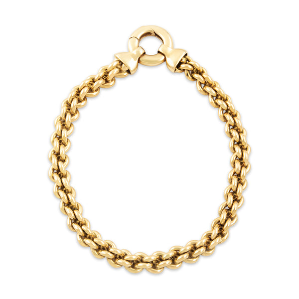 Vintage 18k Yellow Gold Chunky Interlocking Link Bracelet 7.5