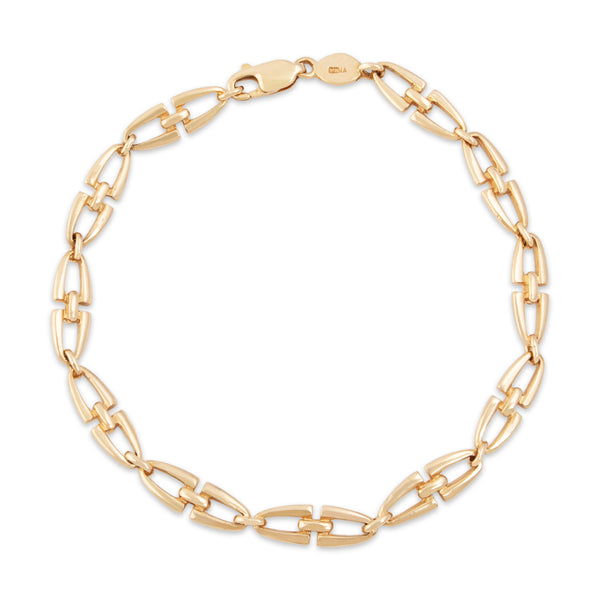 Vintage 14k Yellow Gold Classic Link Bracelet 7