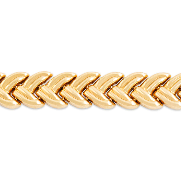 Vintage Italian 14k Yellow Gold Chic Braided Link Bracelet 7.5