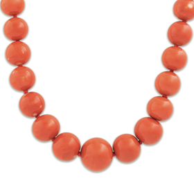 Vintage Buccellati Italian 18k Yellow Gold Coral Stunning Statement Necklace 22"