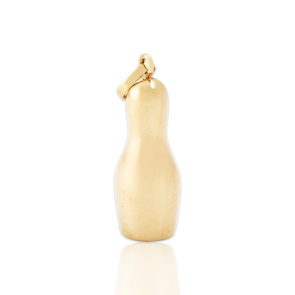 Vintage Lightweight 14k Yellow Gold Bowling Pin Charm / Pendant