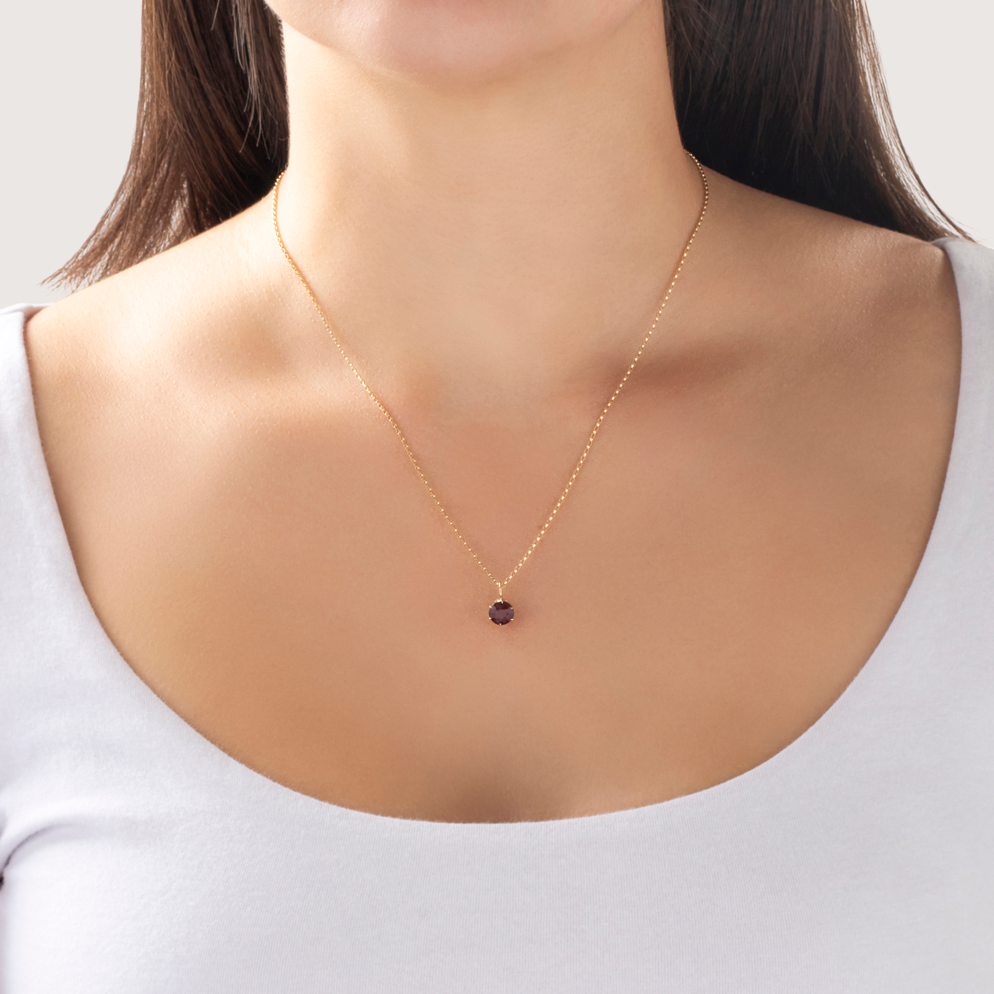 Antique Small 14k Yellow Gold 1ct Garnet Deep Crimson Pendant