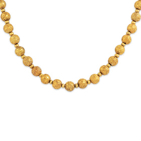 Antique 14k Yellow Gold Etruscan Filigree Beadwork Necklace 14.5"
